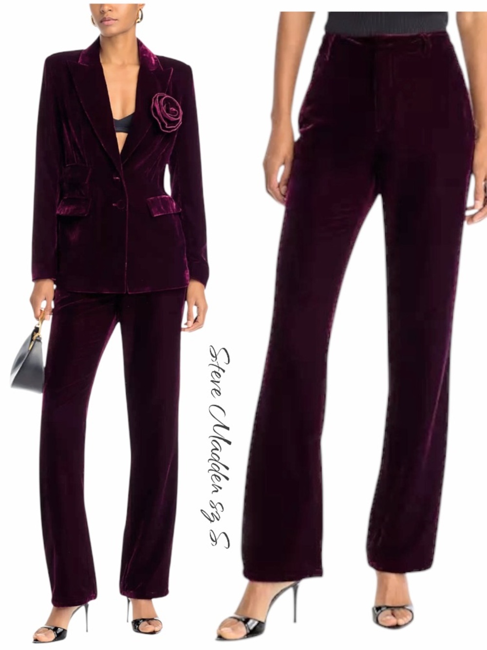 NWT STEVE MADDEN Velvet Straight Leg Pants sz S